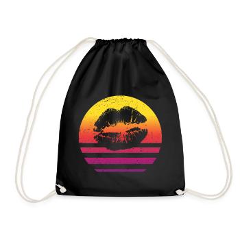 Lippen Retro Style Vintage - Turnbeutel - Schwarz - Vorne