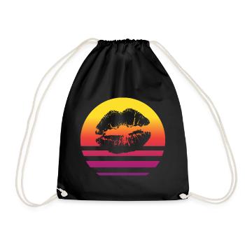 Lippen Retro Style Vintage - Turnbeutel - Schwarz - Vorne