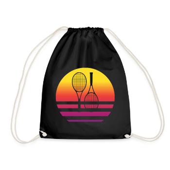 Tennis Retro Style Vintage - Turnbeutel - Schwarz - Vorne