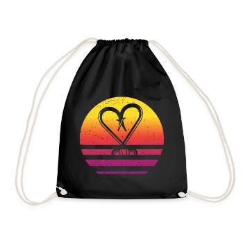 Fishing Hook Retro Style Vintage - Drawstring Bag - black - Front