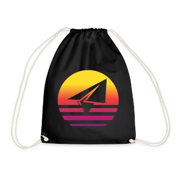 Paper Plane Retro Style Vintage - Sac de sport léger - noir - Devant