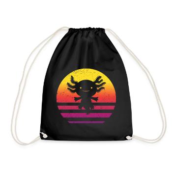 Axolotl Retro Style Vintage - Drawstring Bag - black - Front