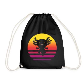 Axolotl Retro Style Vintage - Drawstring Bag - black - Front