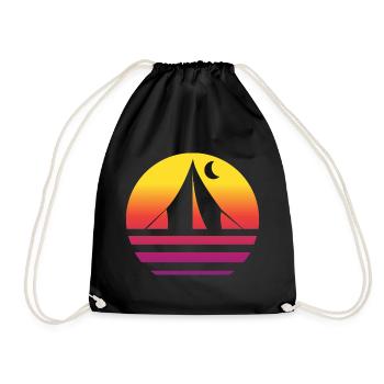 Camping Retro Style Vintage - Drawstring Bag - black - Front