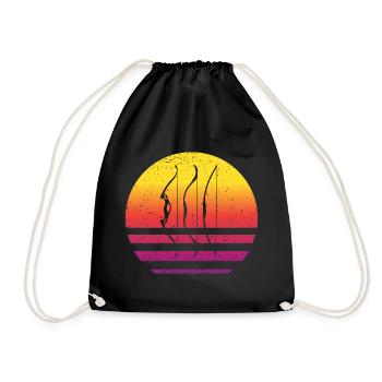 Archery Retro Style Vintage - Drawstring Bag - black - Front