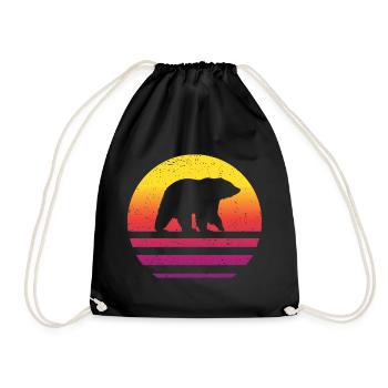 Ours Retro Style Vintage - Sac de sport léger - noir - Devant
