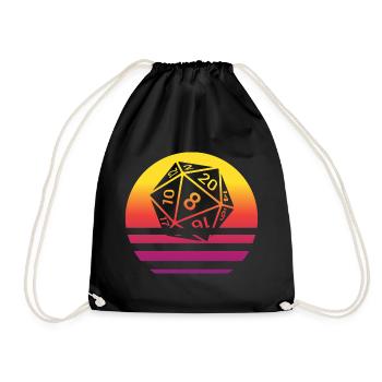 20-sided Cube Retro Style Vintage - Drawstring Bag - black - Front