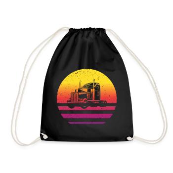 Truck Retro Style Vintage - Drawstring Bag - black - Front