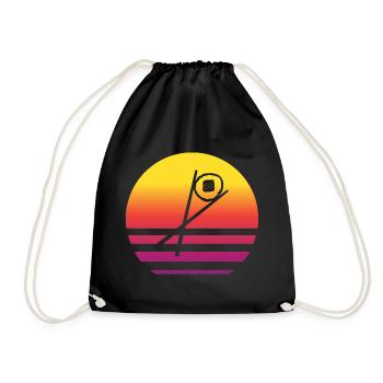 Sushi Chopsticks Sake Maki Retro Style Vintage - Drawstring Bag - black - Front