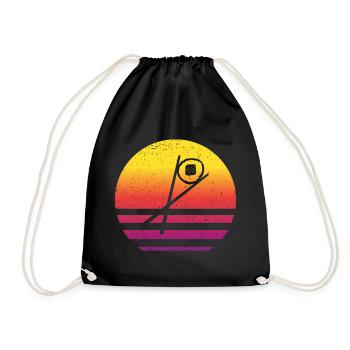 Sushi Chopsticks Sake Maki Retro Style Vintage - Drawstring Bag - black - Front