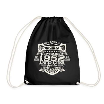 Original September Vintage 1952 Birthday Funny - Drawstring Bag - black - Front