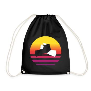 Poignée de main noir blanc Style rétro Vintage - Sac de sport léger - noir - Devant