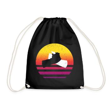 Poignée de main noir blanc Style rétro Vintage - Sac de sport léger - noir - Devant