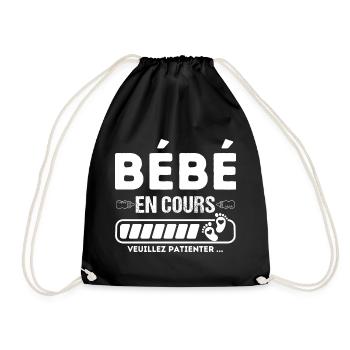 Bébé en cours annonce grossesse naissance humour - Sac de sport léger - noir - Devant