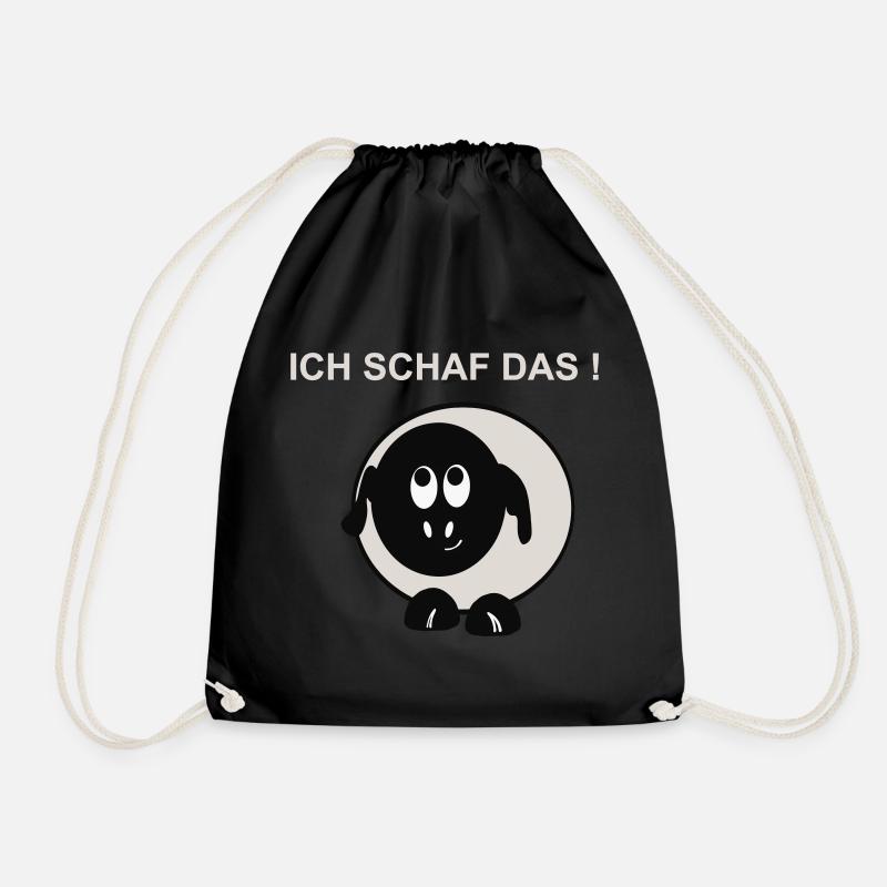Ich schaff das Schaf Motiv - Turnbeutel - Schwarz