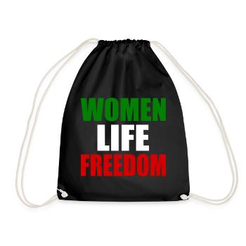 Women life freedom - Drawstring Bag - black - Front