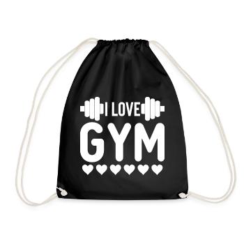 J’aime les cœurs de gymnastique - Sac de sport léger - noir - Devant