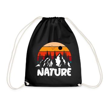 Vintage Sunset Nature - Turnbeutel - Schwarz - Vorne