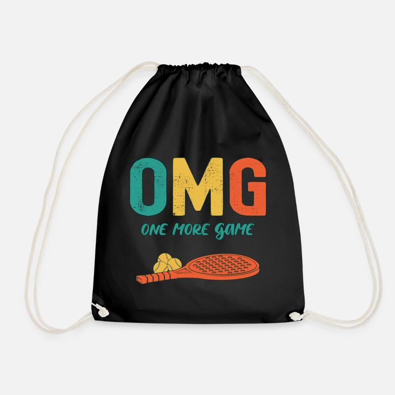 OMG One More Game Funny Padel Tennis Racket - Drawstring Bag - black