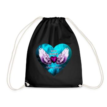 Wild Heart Wings Freie Seele - Turnbeutel - Schwarz - Vorne