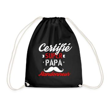 Certifié super papa randonneur - Sac de sport léger - noir - Devant