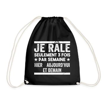Je Râle Seulement 3 Fois Par Semaine Cadeau Drôle - Sac de sport léger - noir - Devant