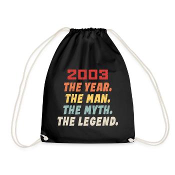 2003 Cadeau D'anniversaire, Les Légendes Nées 2003 - Sac de sport léger - noir - Devant