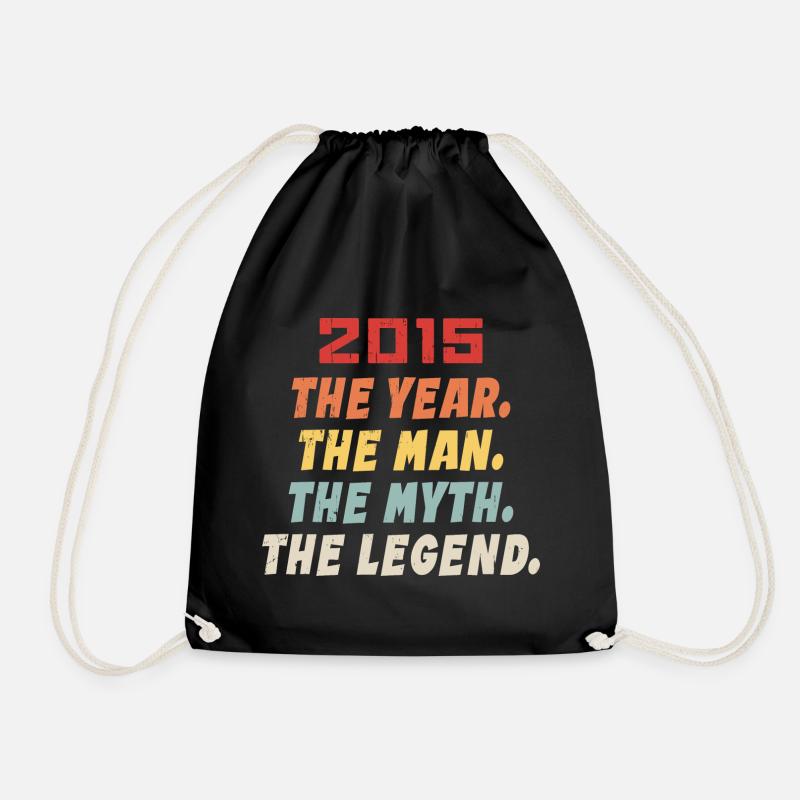 2015 Geburtstagsgeschenk, die Legenden geboren 2015 - Turnbeutel - Schwarz