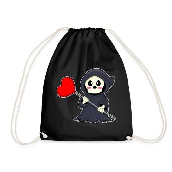 Sensemann Halloween Herz - Turnbeutel - Schwarz - Vorne