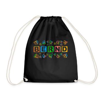 BERND colourful cubes - Turnbeutel - Schwarz - Vorne