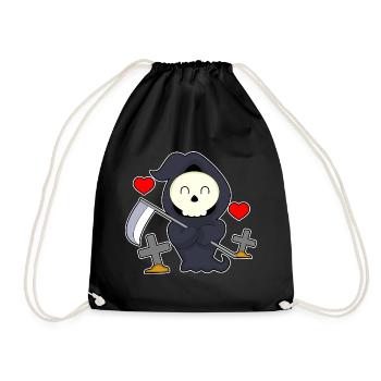 Grim Reaper Halloween Grave - Drawstring Bag - black - Front