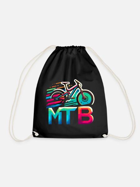Lebendiges MTB-Fahrrad-Splash - Turnbeutel - Schwarz