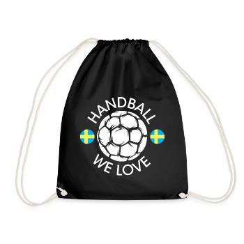 nous aimons le handball suède Équipe Handballeur EM icône - Sac de sport léger - noir - Devant