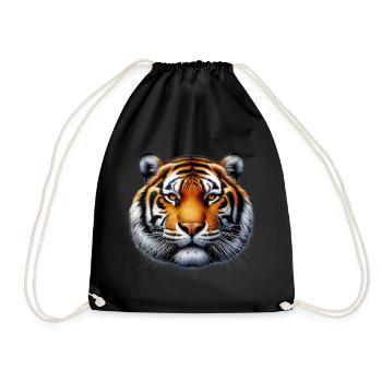 Tiger - Drawstring Bag - black - Front