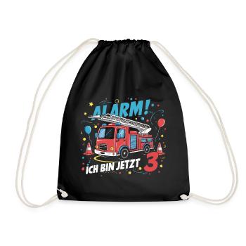 Camion de pompiers - Alarme J’ai 3 ans maintenant - Sac de sport léger - noir - Devant
