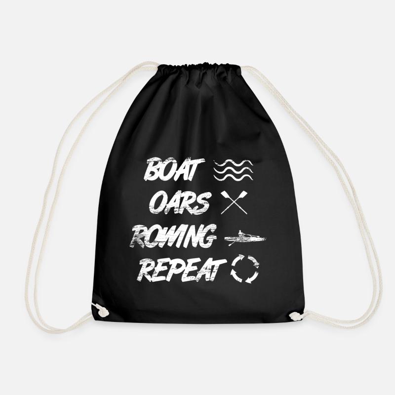Boat Rowing Rowing Repetition - Drawstring Bag - black