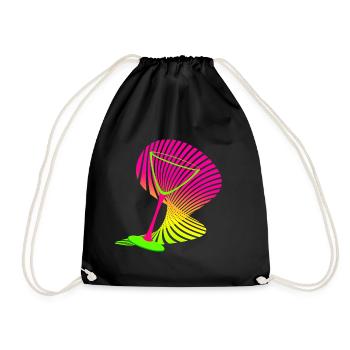 Verre à cocktail forme néon - Sac de sport léger - noir - Devant
