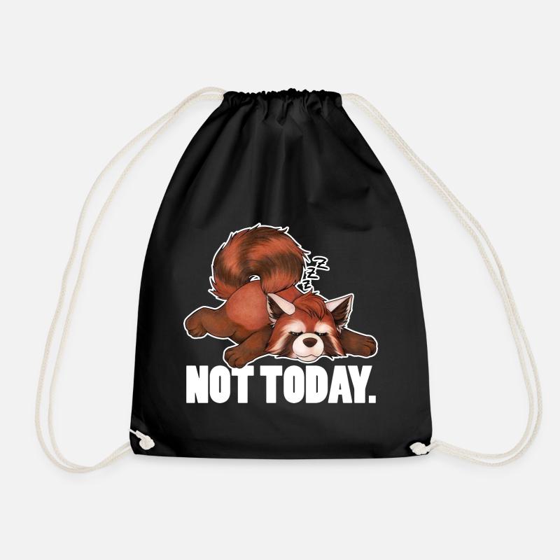 Not Today - fauler roter Panda will Schlafen - Turnbeutel - Schwarz
