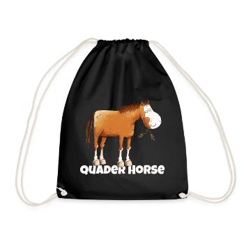 American Quarterhorse Quader Horse Wortspiel - Turnbeutel - Schwarz - Vorne