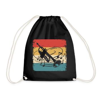 Trumpet Player Musician Trumpeter Orchestra - Drawstring Bag - black - Front