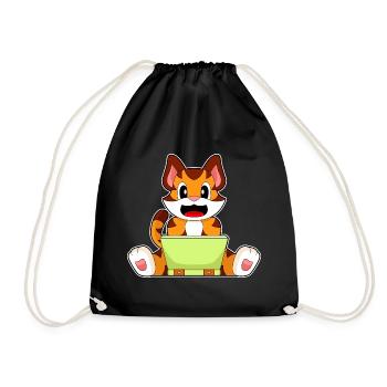 Tiger Laptop - Drawstring Bag - black - Front