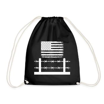 Barbed Wire America - Drawstring Bag - black - Front
