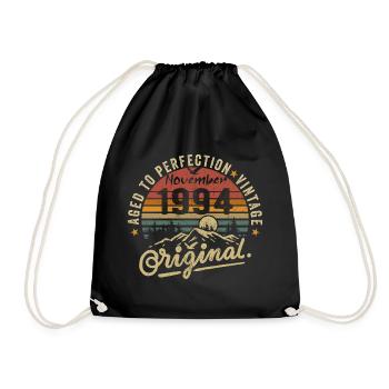 november 1994 birthday november 1994 - Drawstring Bag - black - Front