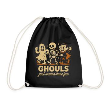 Ghouls Just Wanna Have Fun Halloween Design - Drawstring Bag - black - Front