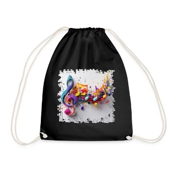 Notes de musique colorées Motif d’art - Sac de sport léger - noir - Devant