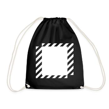  lines squares design - Drawstring Bag - black - Front