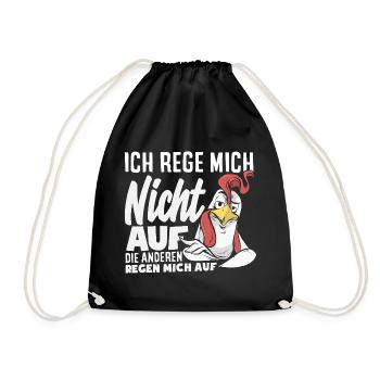 Ich rege mich nicht auf die anderen regen mich auf - Turnbeutel - Schwarz - Vorne