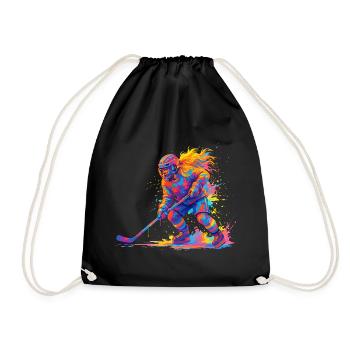 Eishockey Eishockeyspieler Frau - Drawstring Bag - black - Front