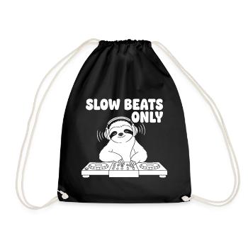 Slow Beats Sloth DJ - Turnbeutel - Schwarz - Vorne