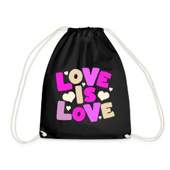 L’amour est l’amour – Déclaration de cœur colorée - Sac de sport léger - noir - Devant